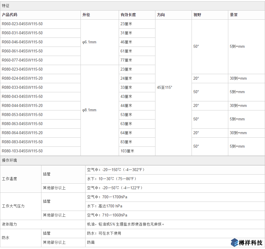 奧林巴斯擺動棱鏡管鏡工業(yè)視頻內窺鏡產品規(guī)格