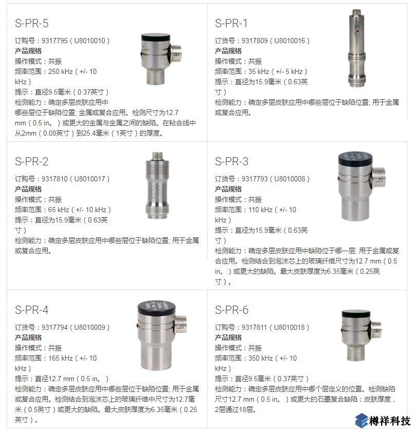 奧林巴斯無損探傷設(shè)備檢測(cè)儀器共振探頭及型號(hào)